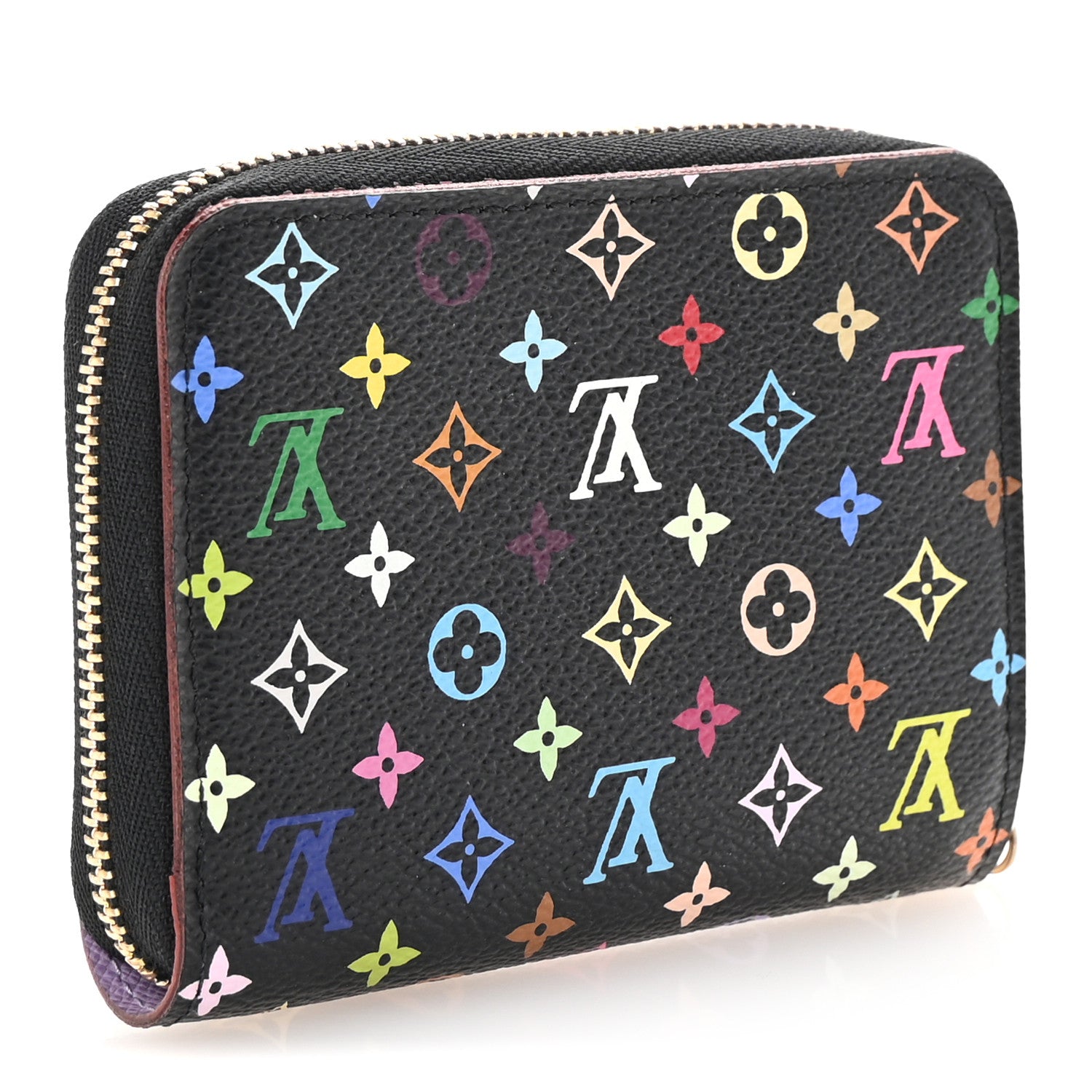 Louis Vuitton Monogram Multicolor Zippy Coin Purse Black Violet 3 of 6