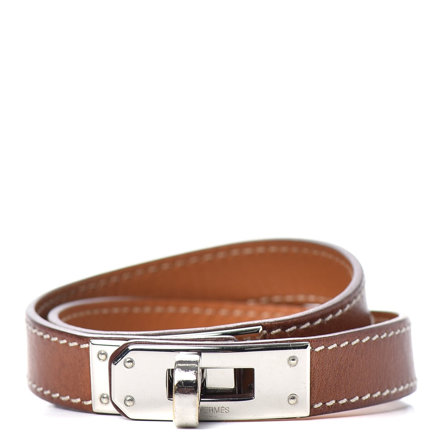 Barenia Kelly Double Tour Bracelet M Fauve