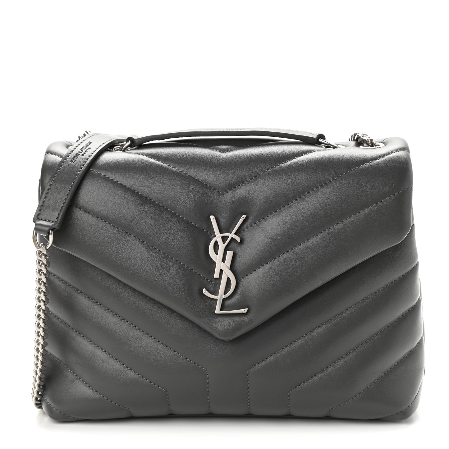 Calfskin Y Quilted Monogram Small Loulou Chain Satchel Storm