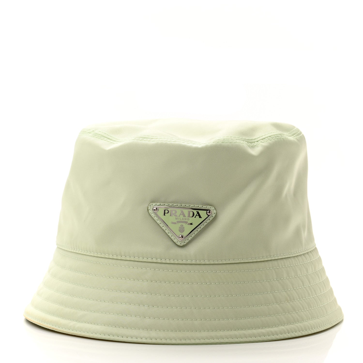 Prada Re-Nylon Metal Triangle Logo Womens Bucket Hat L Acqua 3 of 10