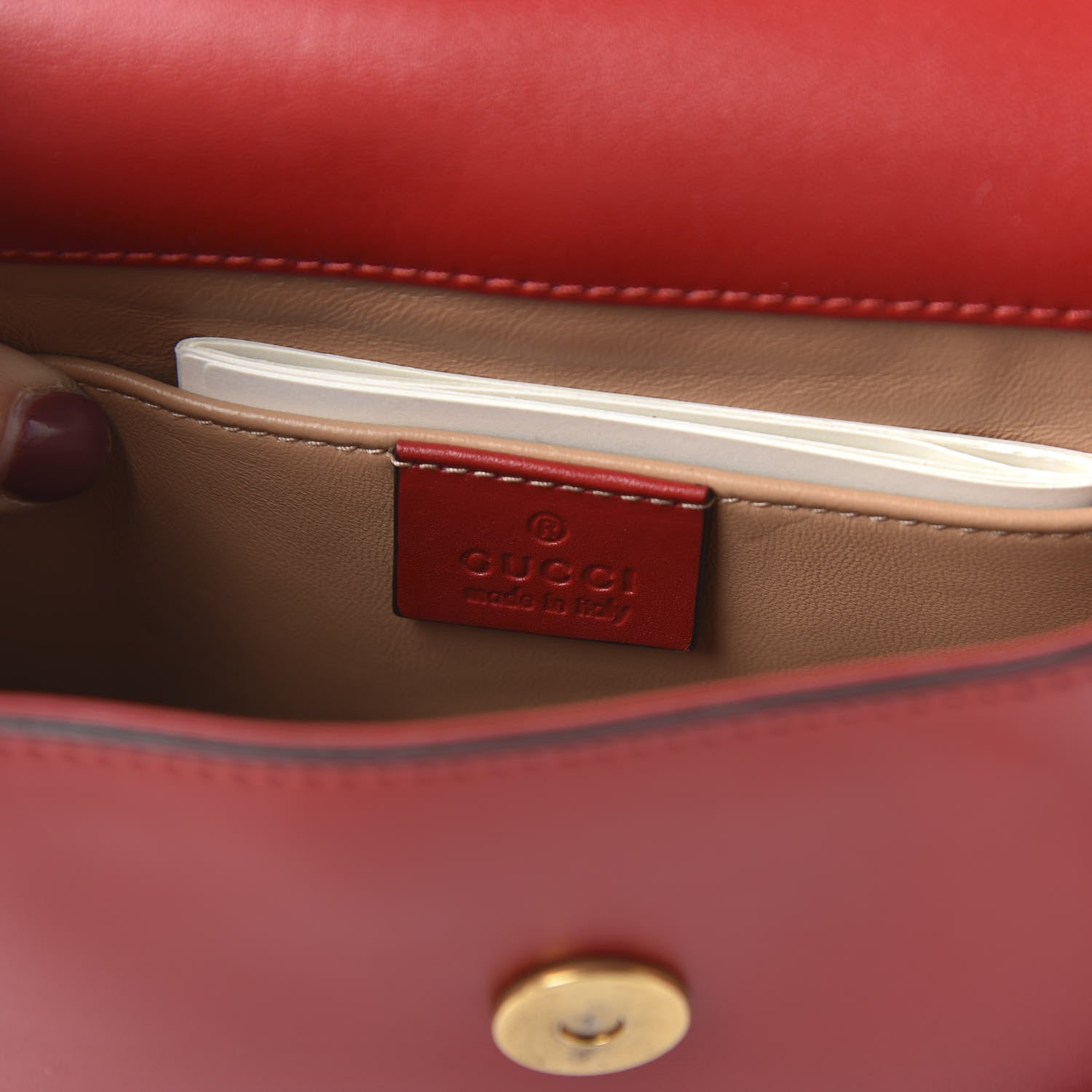 Gucci Nappa Pearl Studded Mini Queen Margaret Broadway Shoulder Bag Hibiscus Red 6 of 10