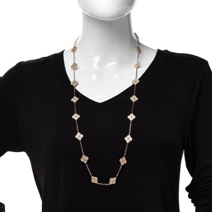Van Cleef & Arpels 18K Yellow Gold 20 Motifs Vintage Alhambra Necklace 2 of 5