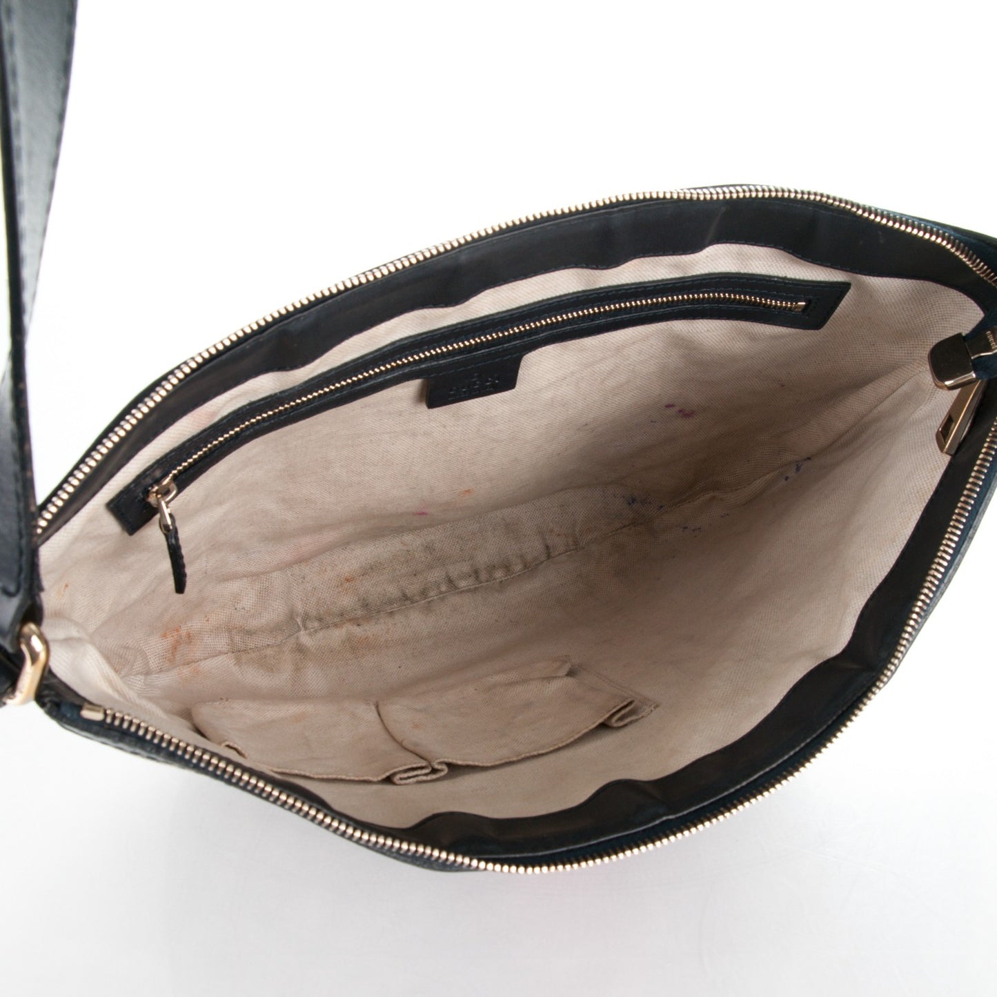 Monogram Vintage Web Medium Half Moon Hobo Navy