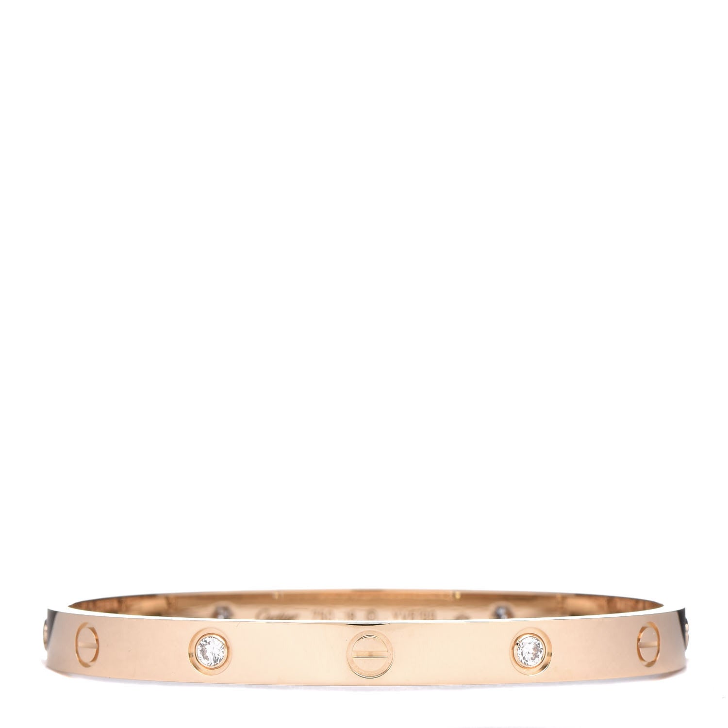 Cartier 18K Yellow Gold 4 Diamond LOVE Bracelet 18 1 of 7