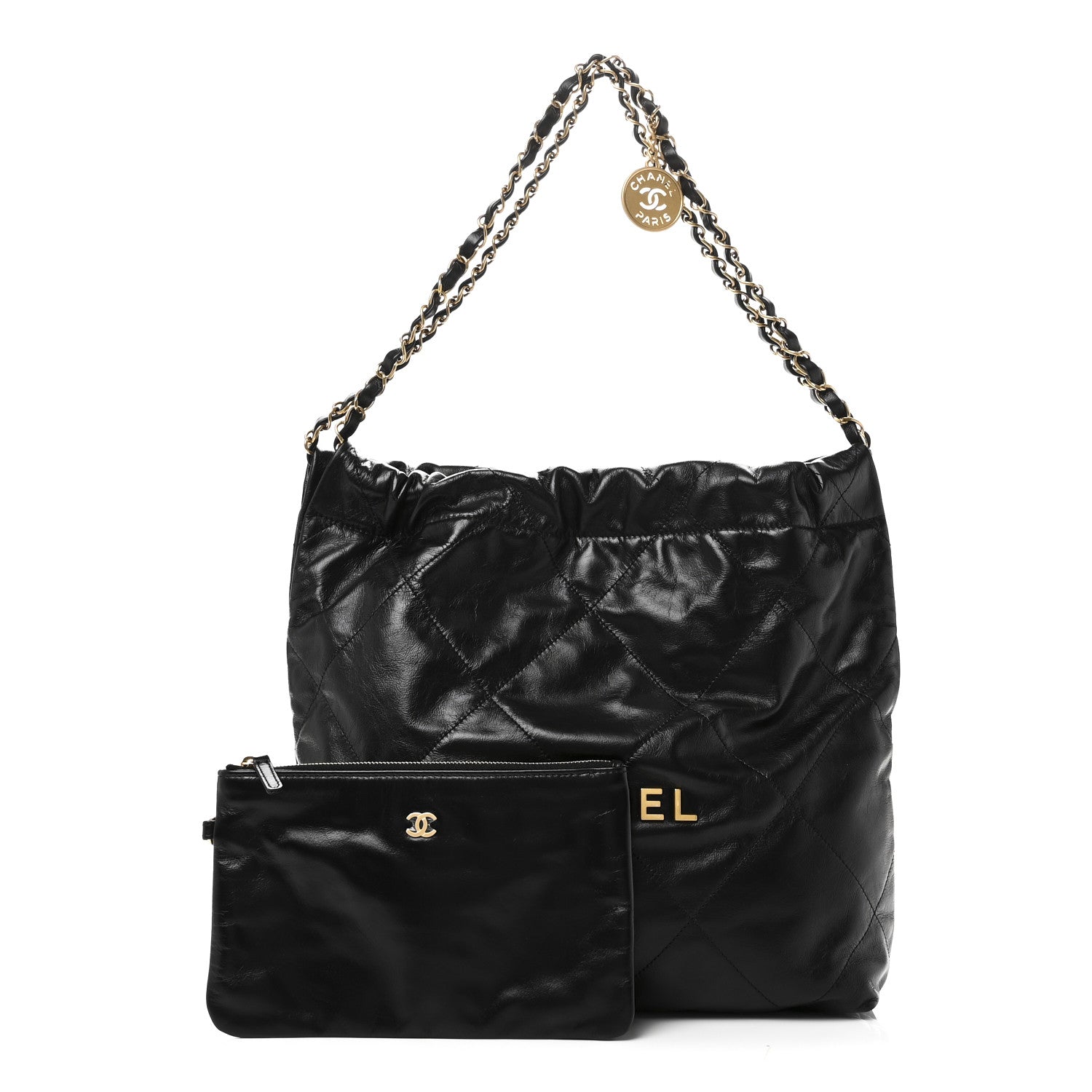 Chanel Shiny Calfskin Quilted Small Chanel 22 Black 3 of 11