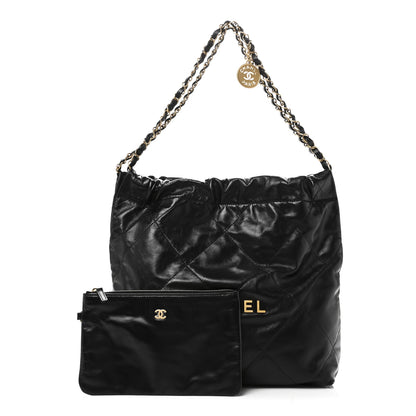 Chanel Shiny Calfskin Quilted Small Chanel 22 Black 3 of 11