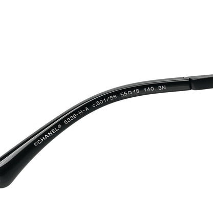 Chanel Acetate Butterfly Winter Pearl Sunglasses 5339-H-A Black 6 of 7