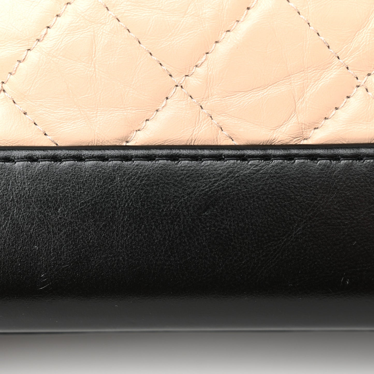 Aged Calfskin Quilted Small Gabrielle Hobo Beige Black