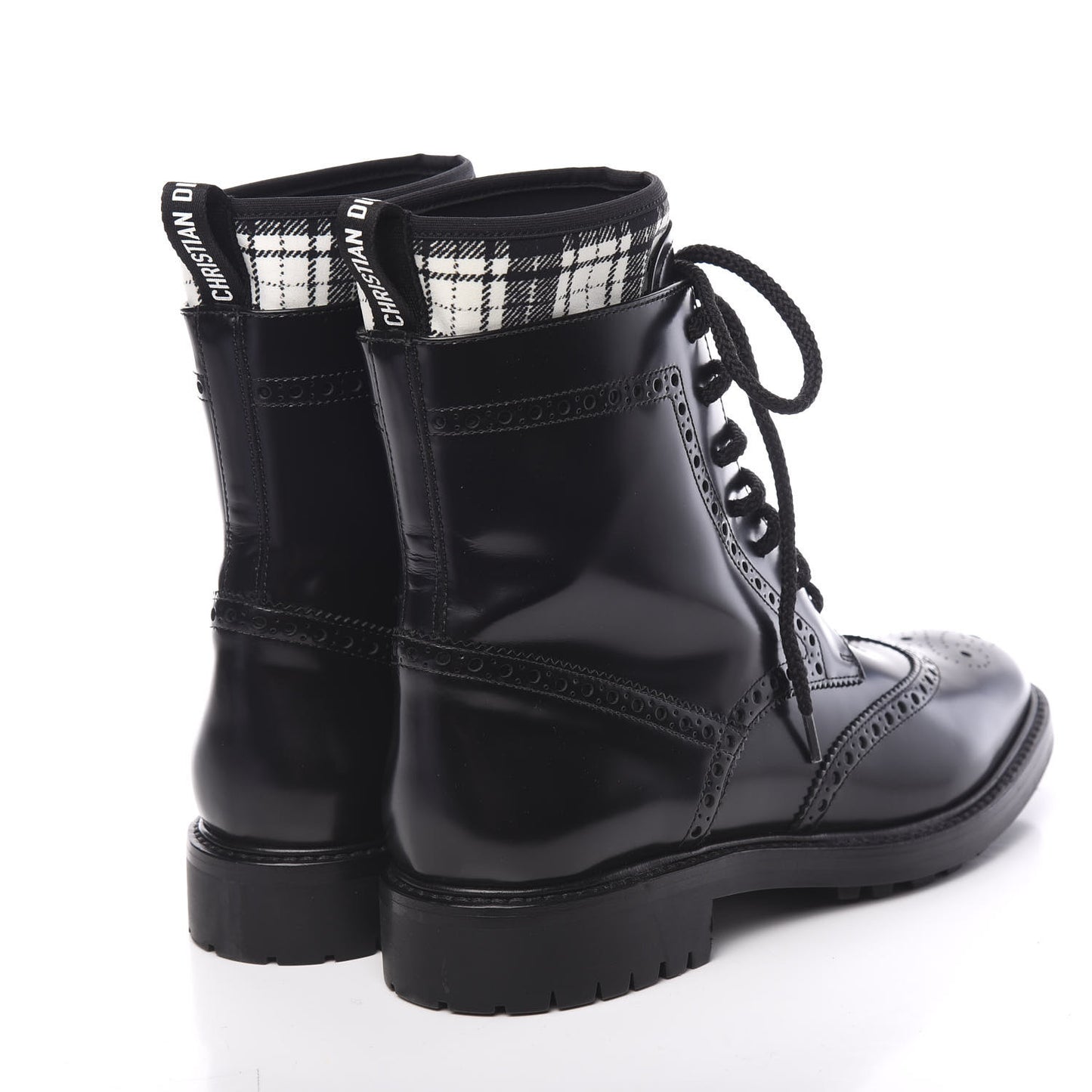 Calfskin D-Order Low Boot 40 Black White