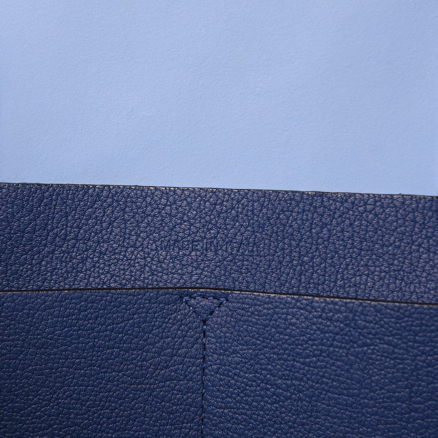 Supple Grained Calfskin Large Open Bar Tote Blue