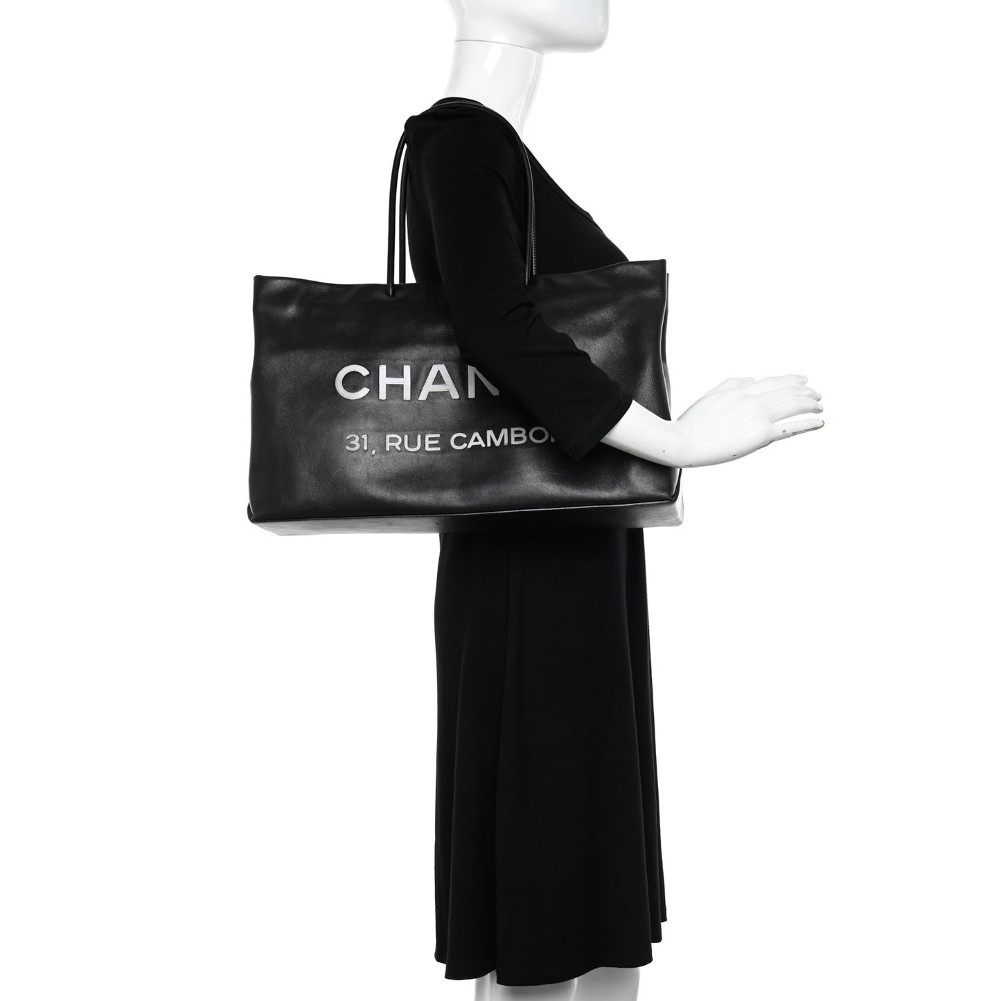 Calfskin Large Essential 31 Rue Cambon Tote Black