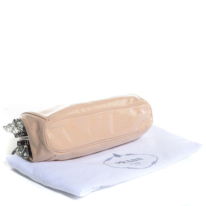 Prada Vernice Crystal Encrusted Clutch Cipria 5 of 10