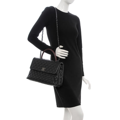 Chanel Caviar Lizard Quilted Medium Coco Handle Flap Black 2 of 7