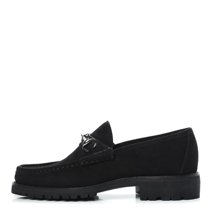 Gucci Suede Mens Horsebit Loafers 8 Black 1 of 10
