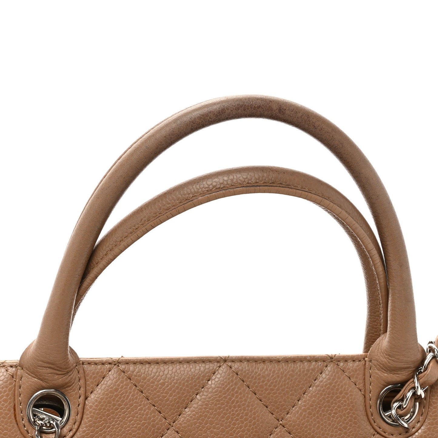 Caviar Medium Soft CC Top Handle Tote Dark Beige