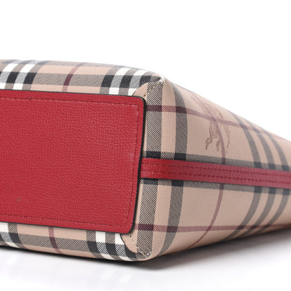 Burberry Haymarket Check Small Reversible Tote Poppy Red 16 of 19