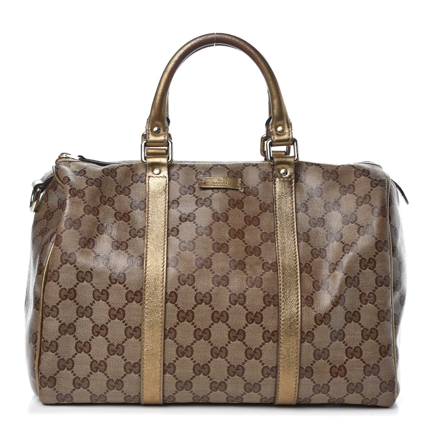 Gucci Crystal Monogram Medium Joy Boston Gold 1 of 10