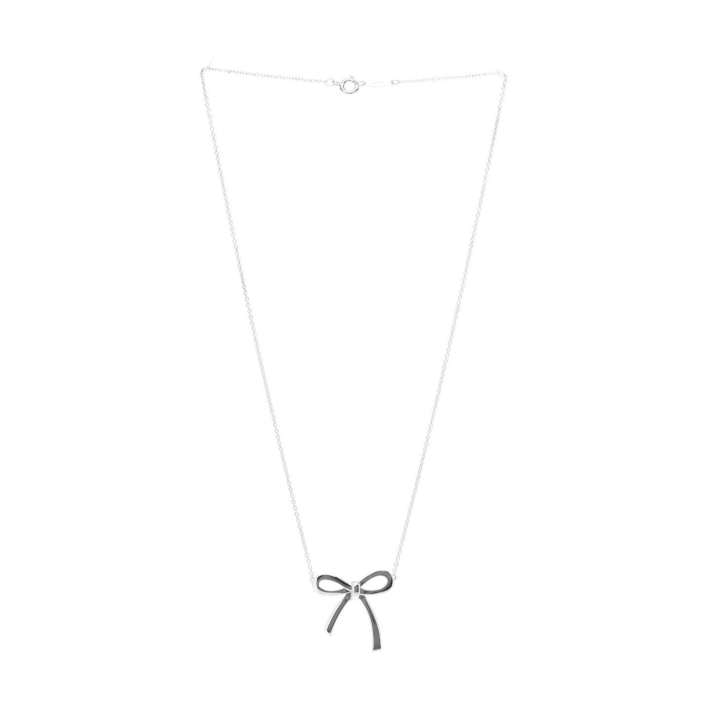 Sterling Silver Bow Pendant Necklace
