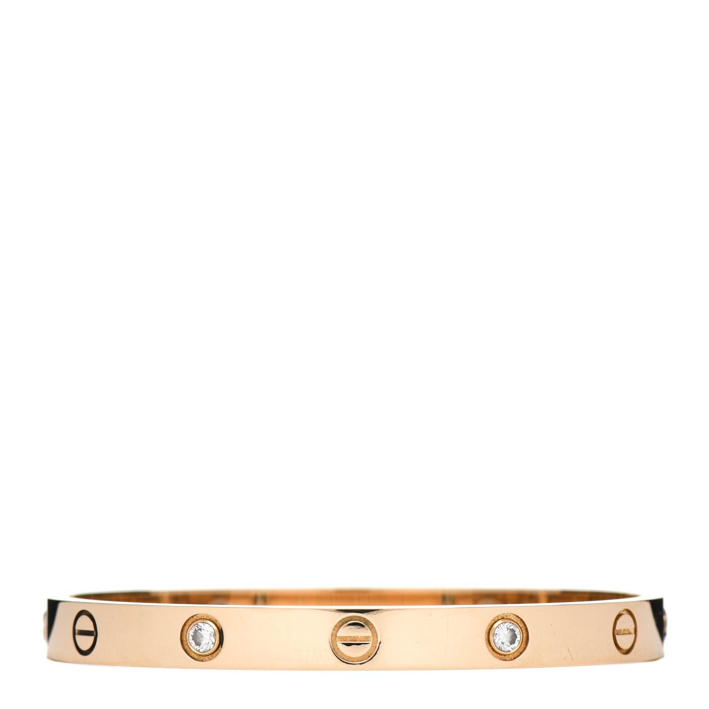 18K Yellow Gold 4 Diamond LOVE Bracelet 17
