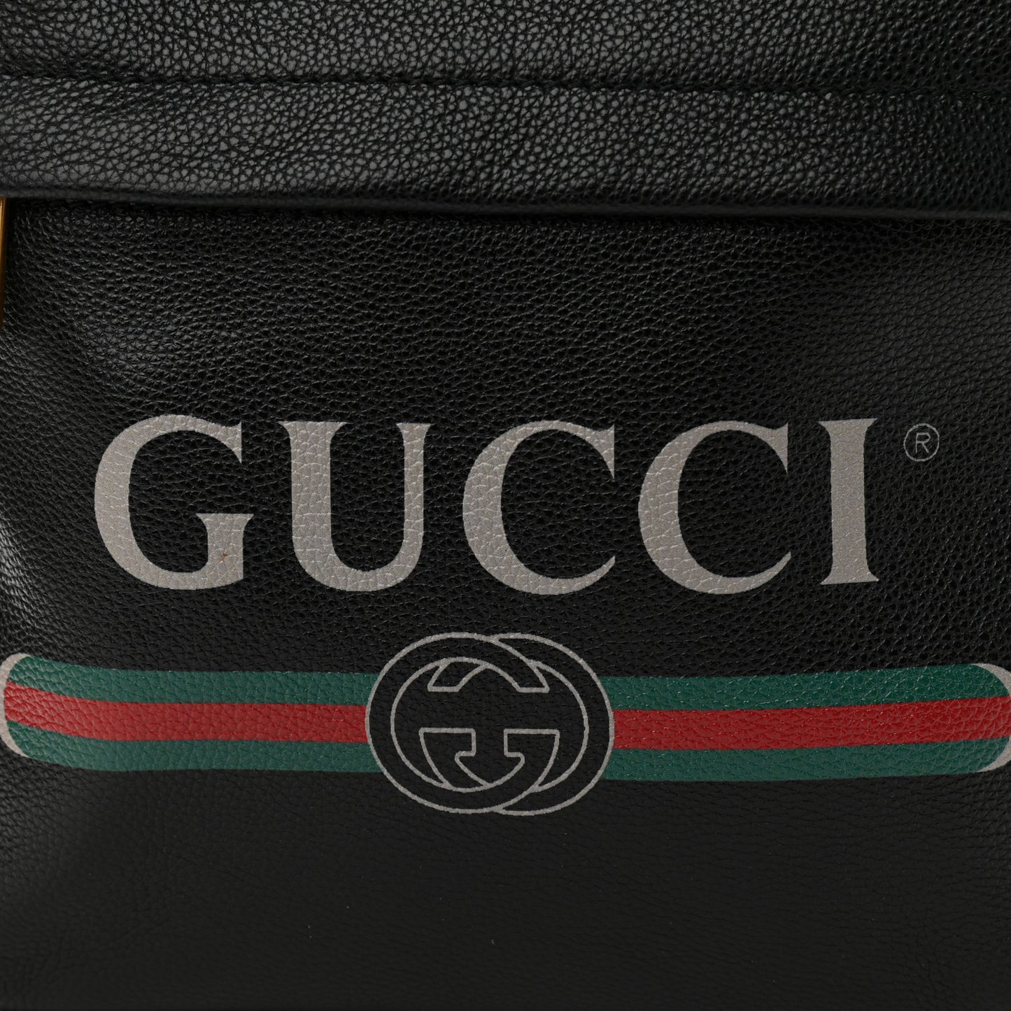 Calfskin Logo Day Backpack Black