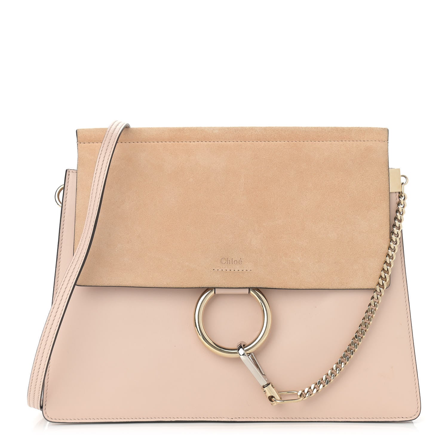 Chloe Calfskin Suede Medium Faye Shoulder Bag Blush Nude 1 of 9