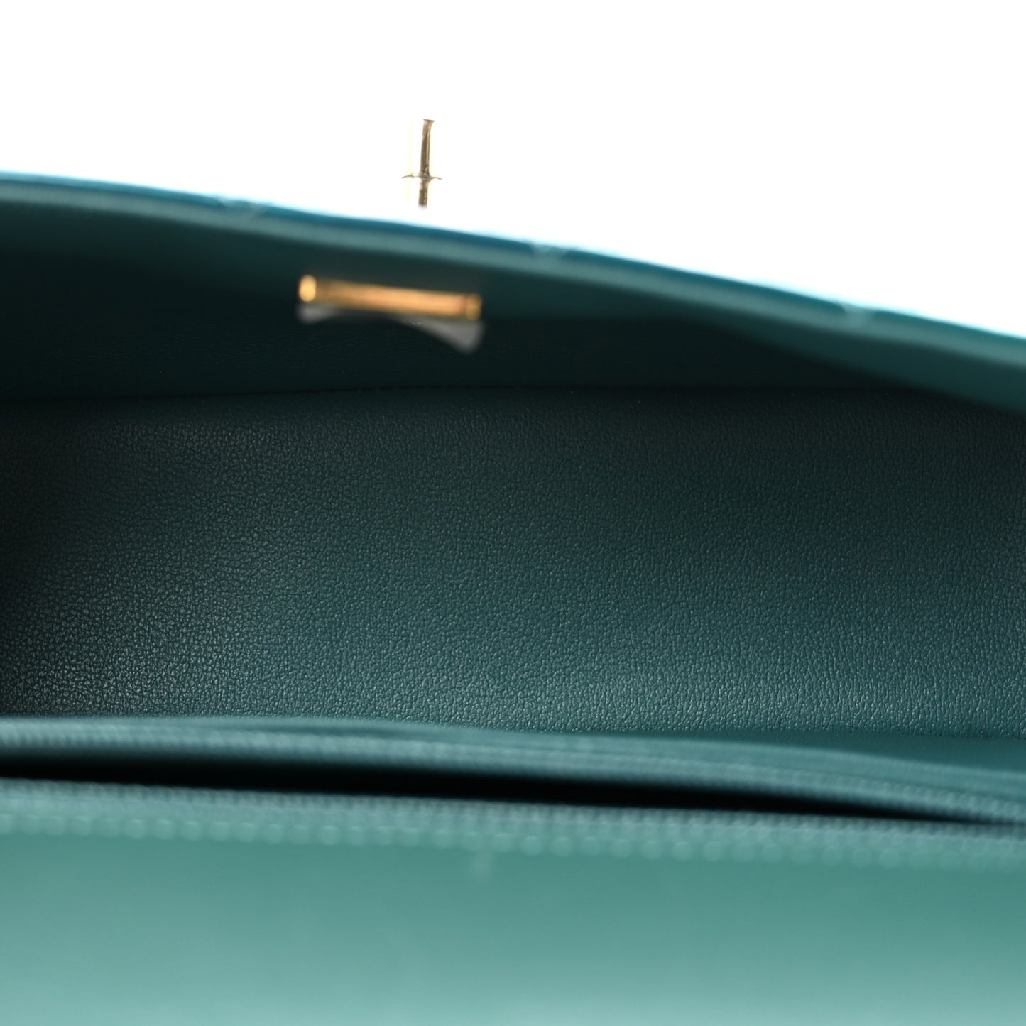 Shaded Patent Calfskin Quilted Mini Rectangular Flap Green Blue