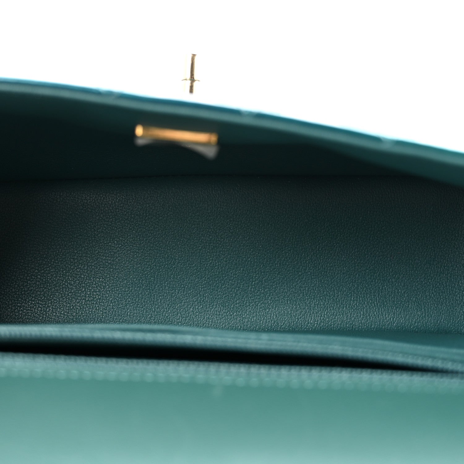 Chanel Shaded Patent Calfskin Quilted Mini Rectangular Flap Green Blue 5 of 12