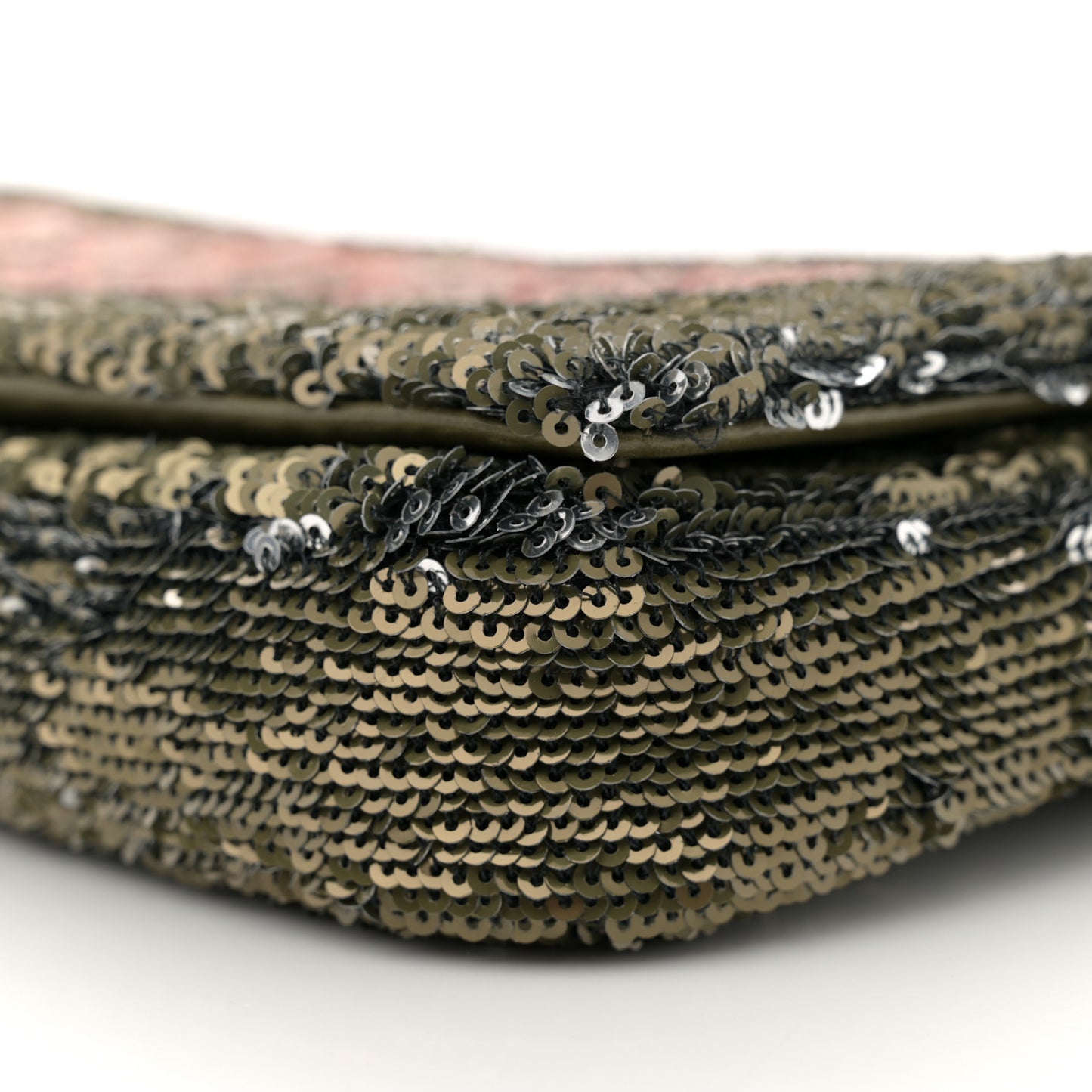 Sequin Coco Cuba Flap Bag Khaki
