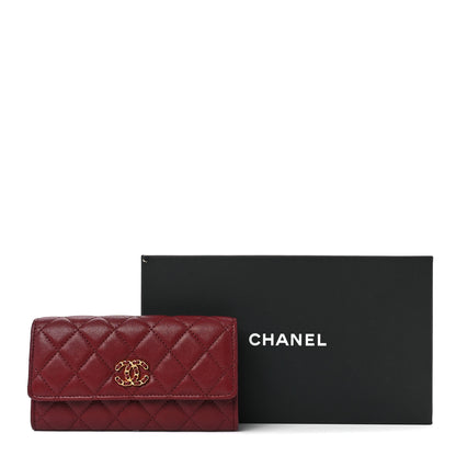 Chanel Lambskin Quilted Medium 19 Flap Wallet Burgundy 11 of 11
