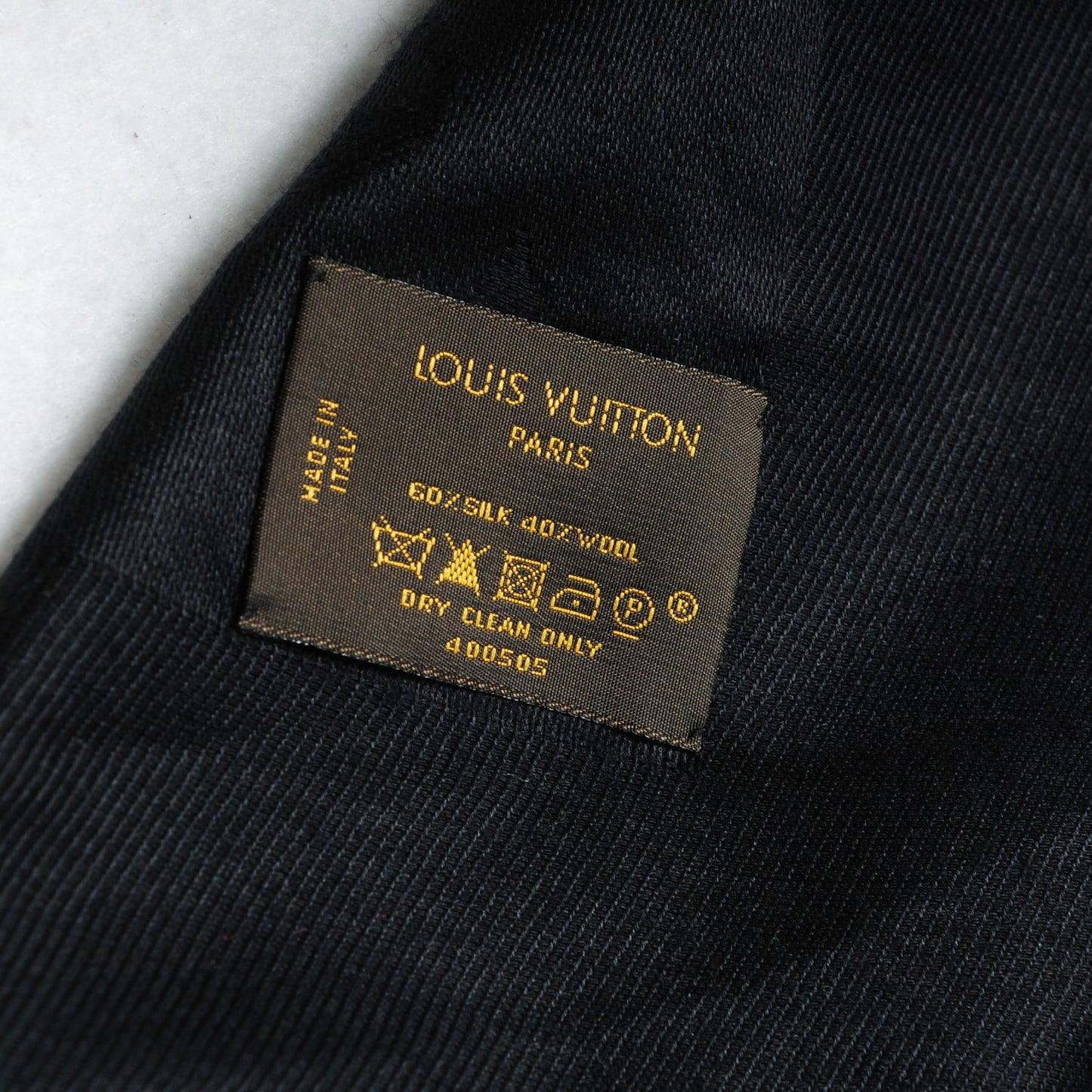 Silk Wool Monogram Shawl Black
