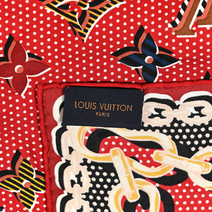 Louis Vuitton Silk Monogram Pop Square Scarf Beige 3 of 3
