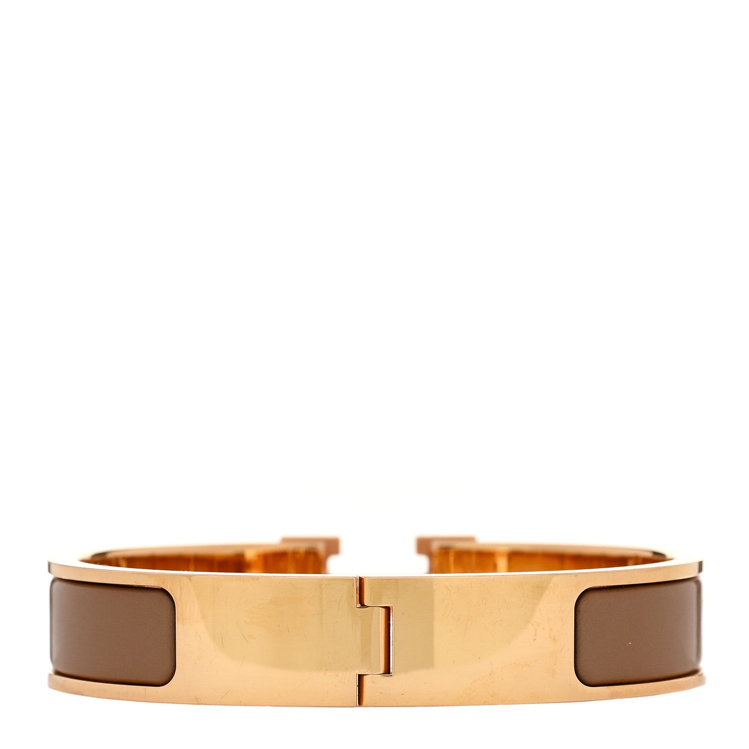 Hermes Enamel Narrow Clic Clac H Bracelet PM Chataigne 2 of 3