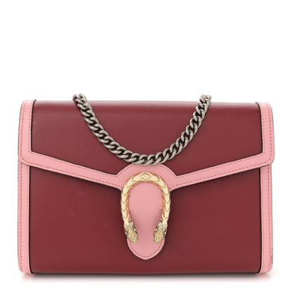 Gucci Azalea Calfskin Enamel Mini Dionysus Chain Wallet New Cherry Red Wild Rose Off White 1 of 12