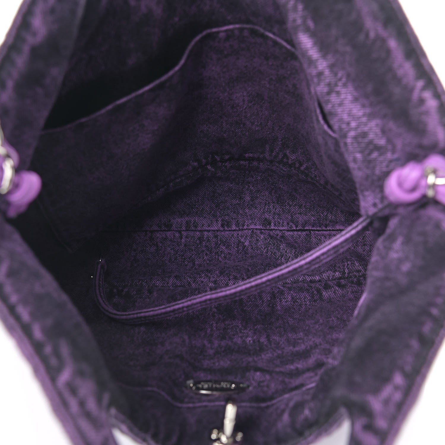 Chanel Denim Quilted Large 31 Denimpression Shopping Bag Purple Black 5 of 9