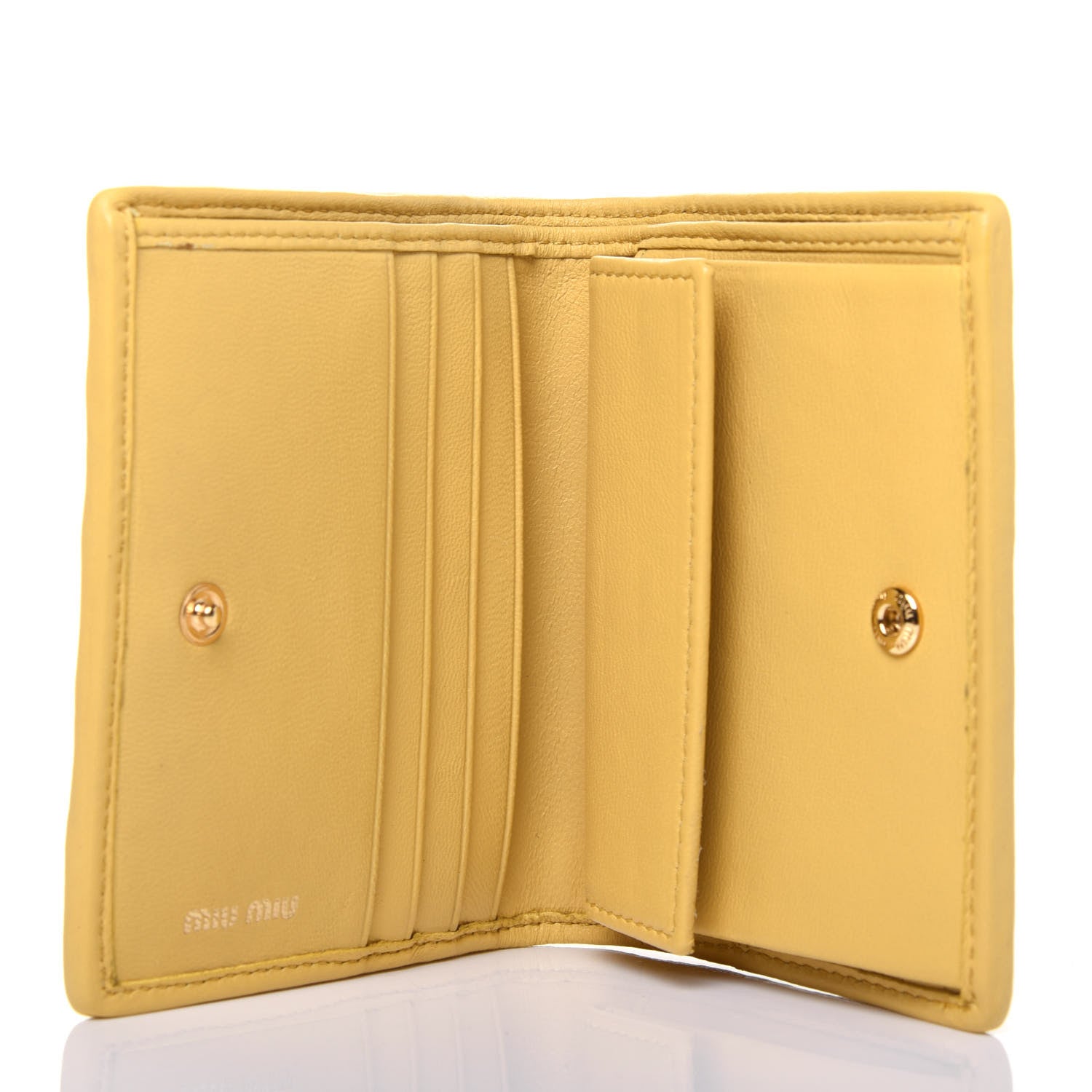 Miu Miu Nappa Matelasse Small Flap Wallet Ginestra 5 of 13