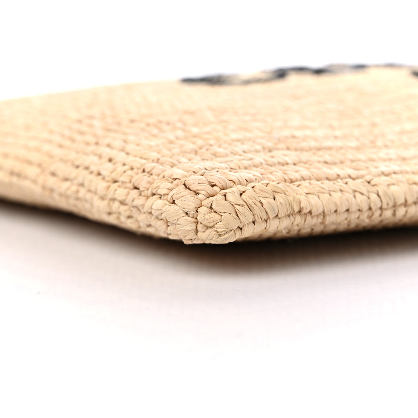 Raffia Sequin Large Pouch Black