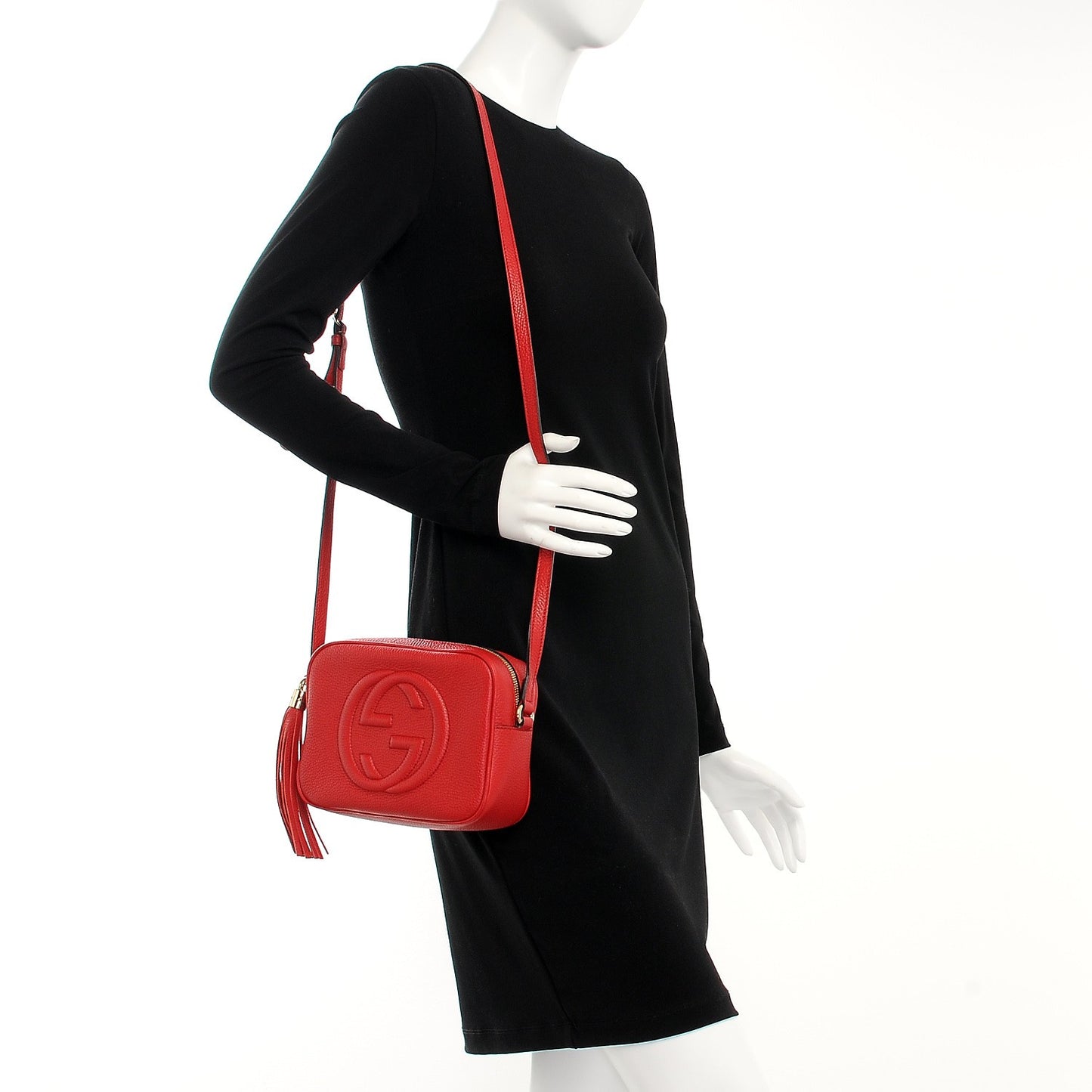 Pebbled Calfskin Small Soho Disco Bag Tabasco Red