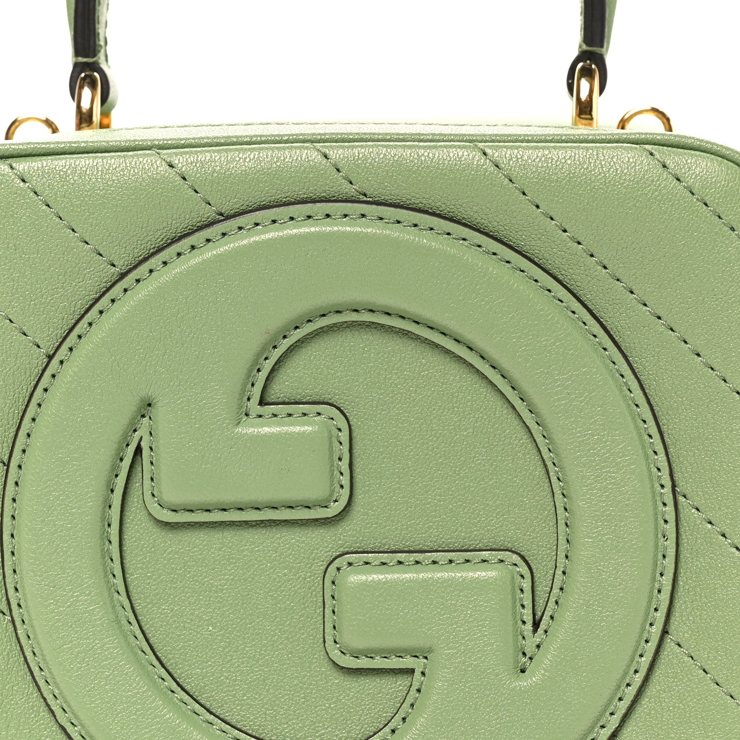 Gucci Sakai Be Green Calfskin Diagonal Stitched Small Blondie