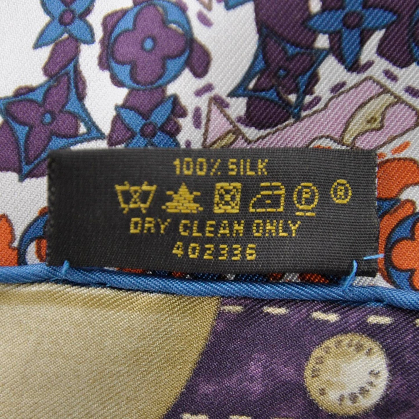 Silk Monogram Map Square Scarf Cassis