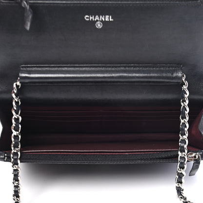 Chanel Lambskin Quilted Wallet On Chain WOC Black 5 of 10