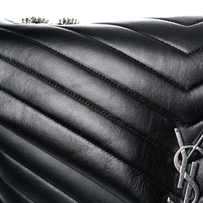 Saint Laurent Calfskin Y Quilted Monogram Large Loulou Chain Satchel Black 14 of 15