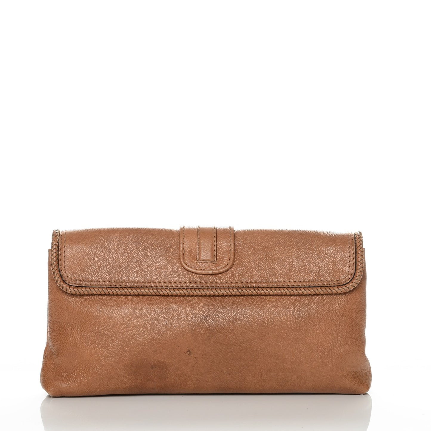Pebbled Calfskin Marrakech Clutch Camel