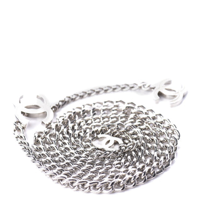 Chanel Enamel CC Ceinture Fantai Adjustable Belt Silver White 2 of 4