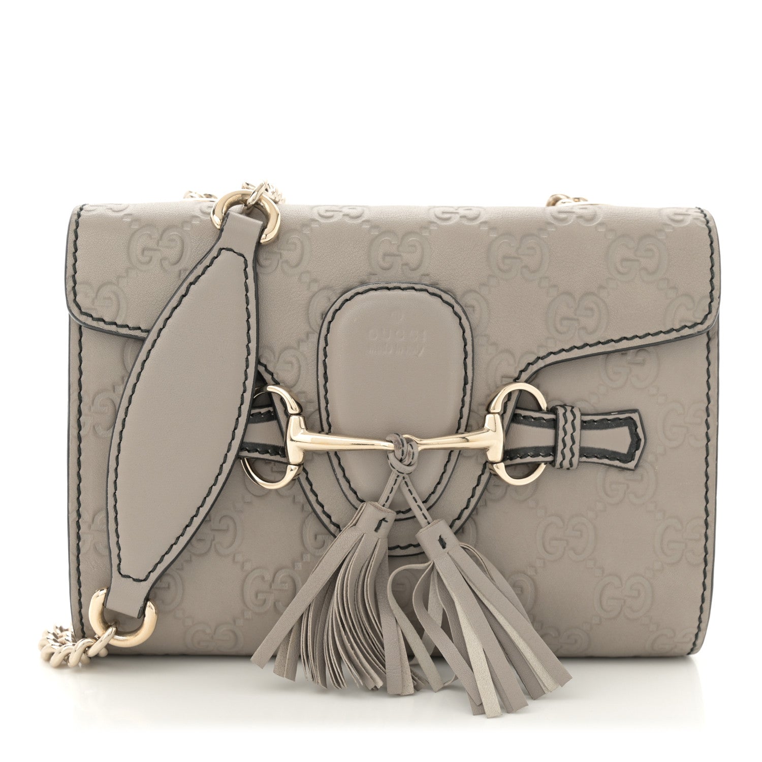 Gucci Guccissima Mini Emily Chain Shoulder Bag Storm Grey 1640962