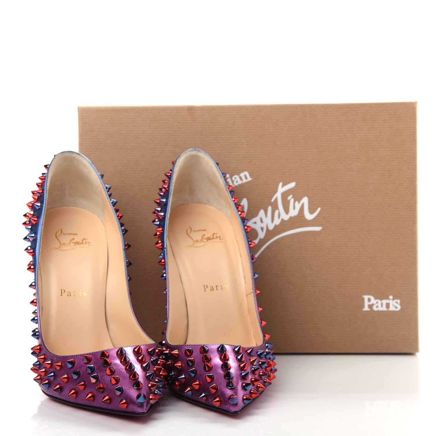 Christian Louboutin Patent Scarabe Follies Spikes 120 Pumps 38.5 Rose Digitale 10 of 10