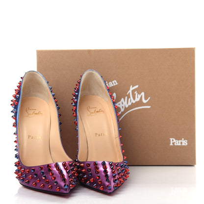 Christian Louboutin Patent Scarabe Follies Spikes 120 Pumps 38.5 Rose Digitale 10 of 10