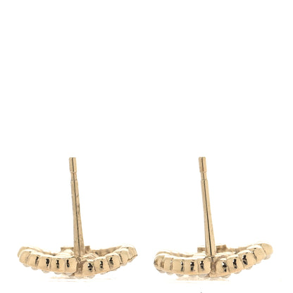 Chanel Pearl Crystal CC Earrings Light Gold 3 of 5