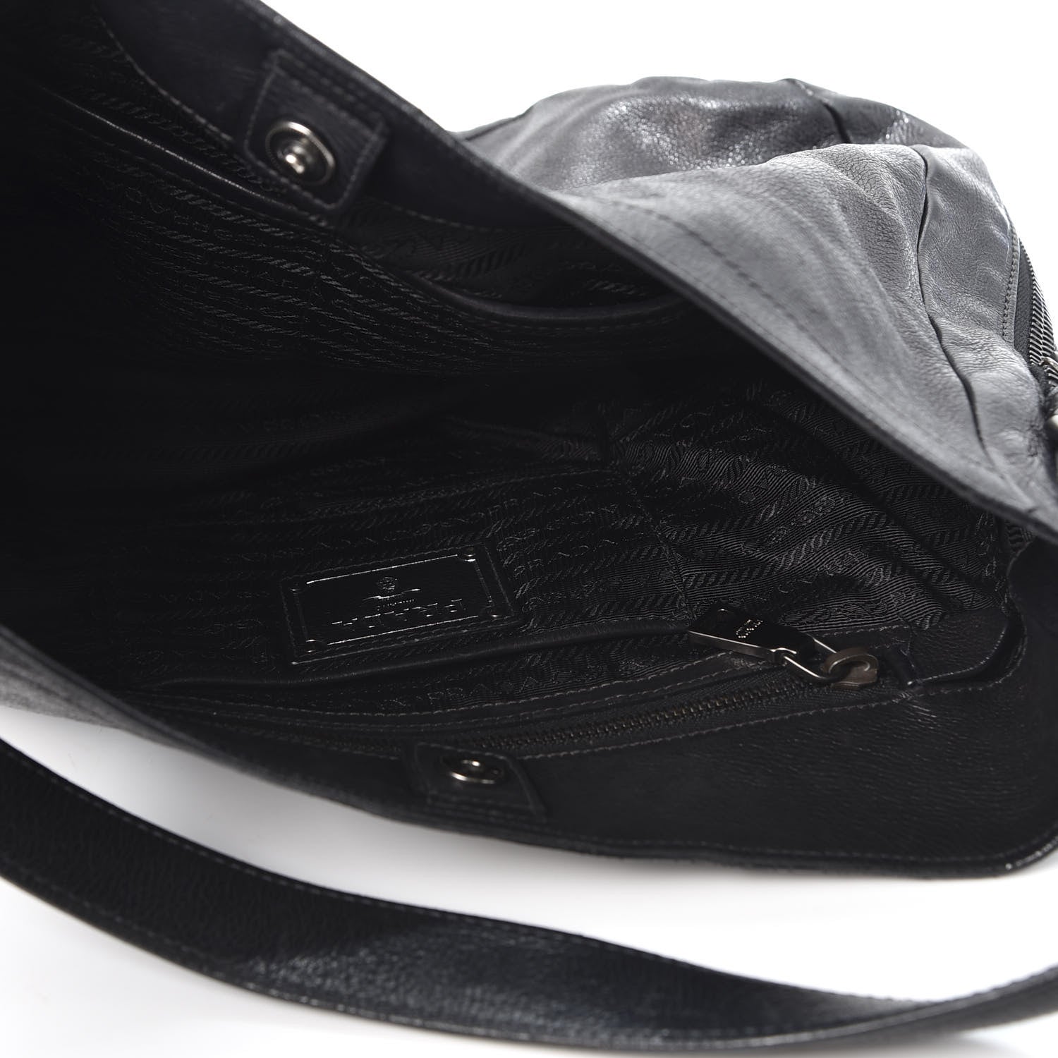 Prada Soft Calf Hobo Black 4 of 13