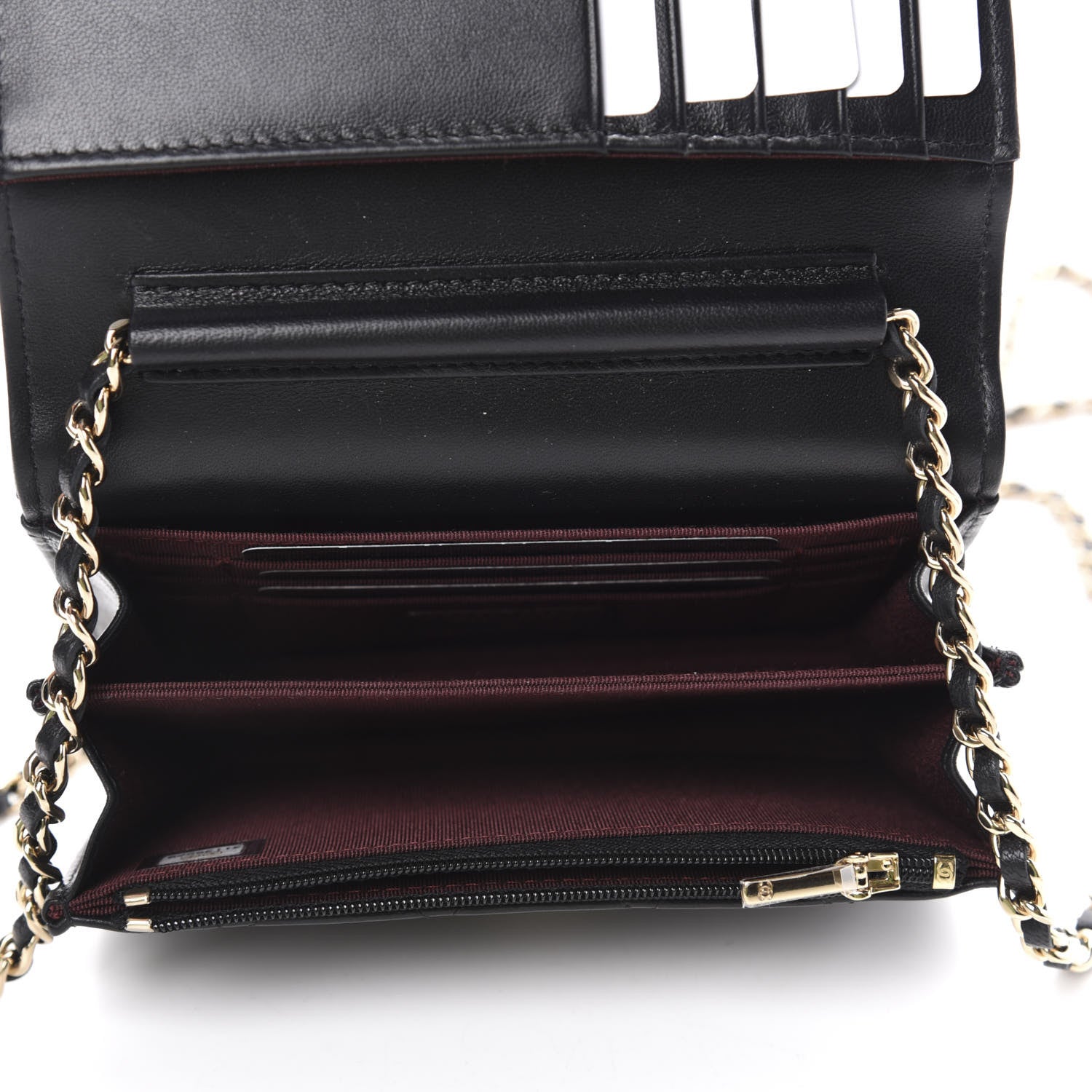 Chanel Lambskin Quilted Mini Wallet On Chain WOC Black 5 of 11