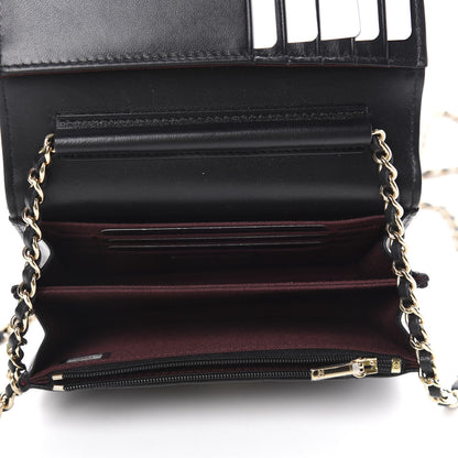 Chanel Lambskin Quilted Mini Wallet On Chain WOC Black 5 of 11